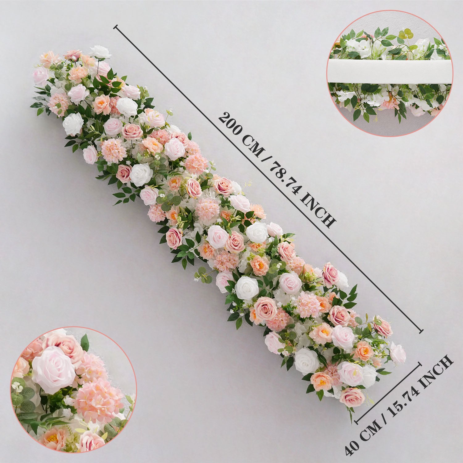 Uflower White Pink Rose Floral Square Arch Wedding Party Backdrop Decoration